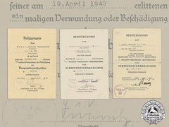 A Collection Of 3 Wound Badge Documents To The 7Th Company Of Grenadier Regiment 232