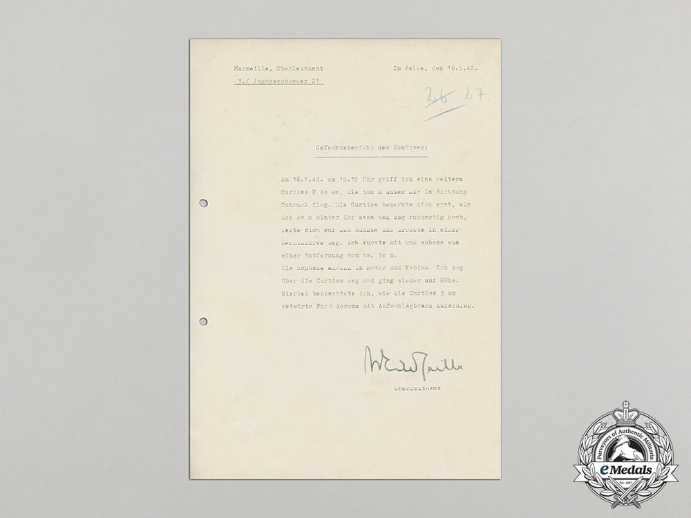 a_combat_report_signed_by“_star_of_africa”_ace_hans-_joachim_marseille(_kc_w/_diamonds)_cc_5756