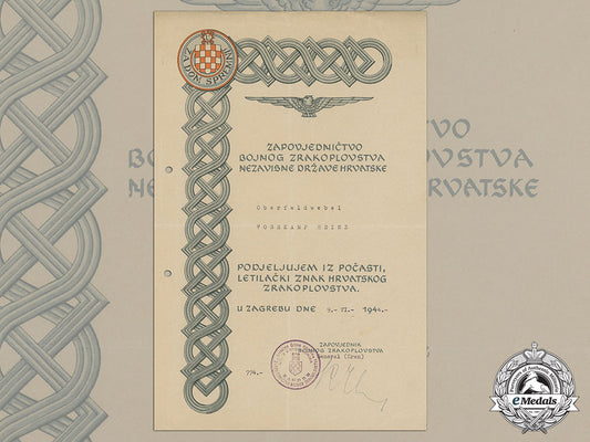 croatia,_independent_state._an_award_document_for_honorary_pilot's_badge,1944_cc_5779_1_1_1