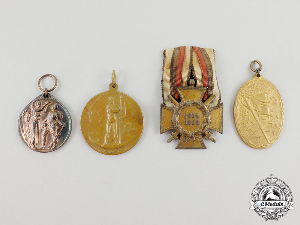 four_first_war_imperial_german_veteran's_medals_cc_5999