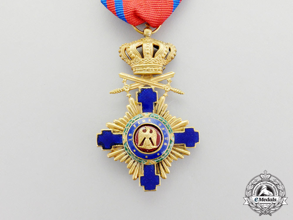 an_order_of_the_star_of_romania,_knight_with_swords_under_crown1877-1932_cc_6712
