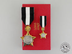 A Sudanese Army Long And Distinguished Service Order, Fullsize And Miniature, Boxed
