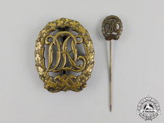 A Bronze Grade Drl Sports Badge With Its Matching Stick Pin By Hensler Of Pforzheim