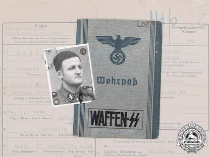 germany,_ss._a_pair_of_documents_to_ss-_unterscharführer_michael_köhl,13_th_ss_division_handschar,_kia_ci19_0068