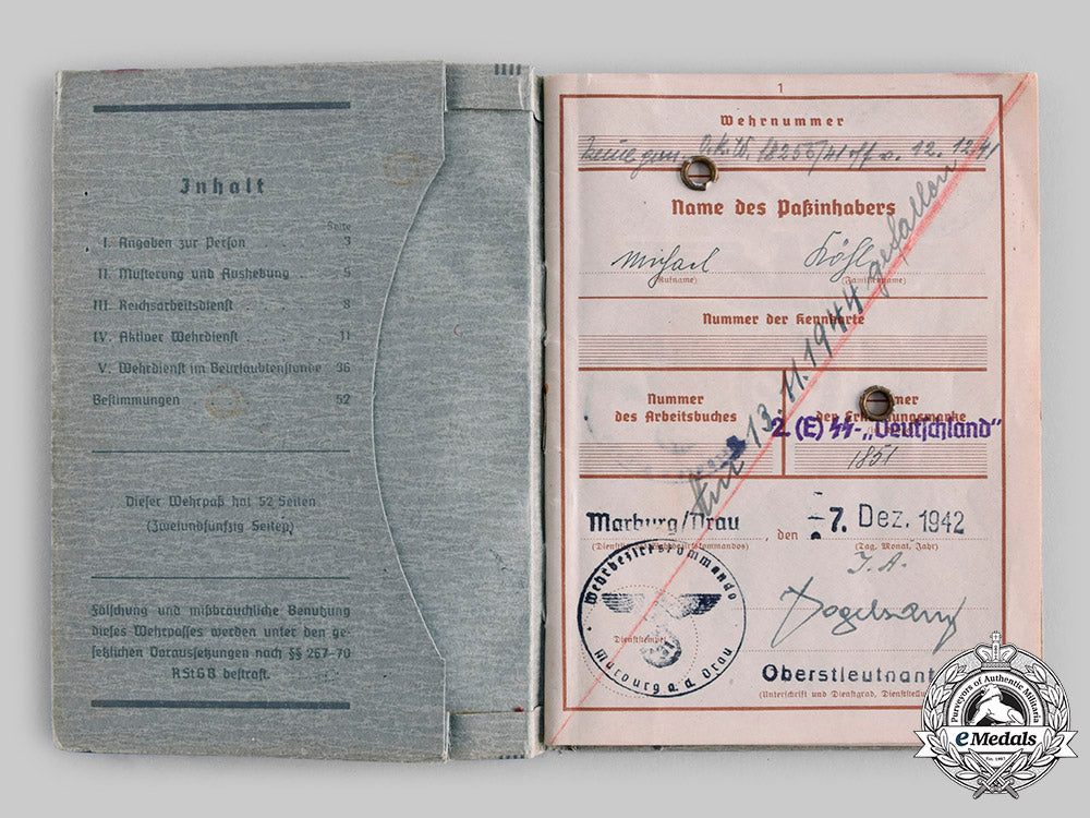 germany,_ss._a_pair_of_documents_to_ss-_unterscharführer_michael_köhl,13_th_ss_division_handschar,_kia_ci19_0070
