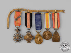 Belgium, Kingdom. Five First War Miniature Awards On A Chain