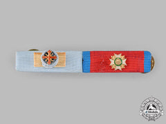 Italy, Kingdom Of The Two Sicilies. A Ribbon Bar With Two Miniature Orders