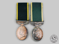 United Kingdom. Two Efficiency Medals To The Royal Army