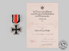 Germany, Heer. A 1939 Iron Cross Ii Class With Award Document To Unteroffizier Johann Kruschbersky