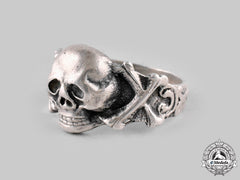 Germany, Third Reich. A Silver Commemorative Totenkopf Ring