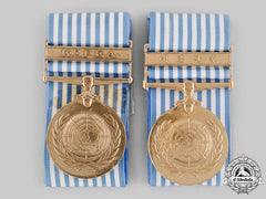 United Nations. Two United Nations Service Medals For Korea, Greek And Korean Versions