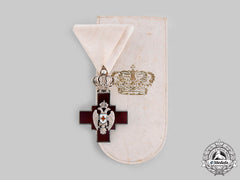 Serbia, Kingdom. A Cross Of The Red Cross Society With Case, C.1900