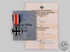 Germany, Heer. A 1939 Iron Cross Ii Class With Award Document, By Klein And Quenzer