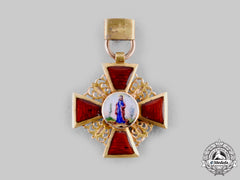 Russia, Imperial. An Order Of St. Anne In Gold, Miniature, C.1900