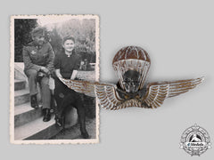 Hungary, Kingdom. A Rare Parachutist Badge With Recipient Photo