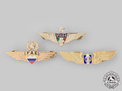 Ecuador, Republic; Guatemala, Republic; Mexico, Republic. Three Pilot Badges