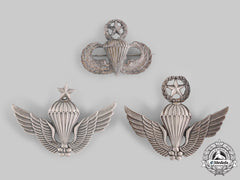 Korea, Republic (South Korea), United States. Three Parachutist Badges