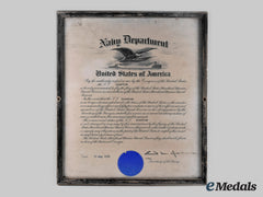 United States. A Framed Document Authorizing The S.s. Aleutian To Fly The Flag Of The United States Merchant Marine Naval Reserve 1930