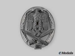 Germany, Wehrmacht. A General Assault Badge, Special Grade For 25 Engagements, By Rudolf Karneth & Söhne
