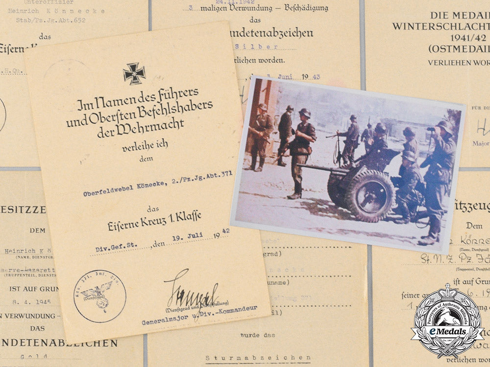 germany,_wehrmacht._a_lot_of_award_documents,_leutnant_könecke,_panzer-_jäger-_abteilung652/371_ci19_4252_2_1