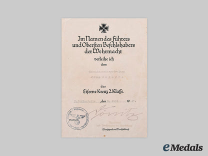germany,_kriegsmarine._a_rare_set_of_award_documents_to_alfons_enderle,_signed_by_dönitz_ci19_4266_1