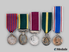 United Kingdom. Five King George Vi Era Miniature Service Awards