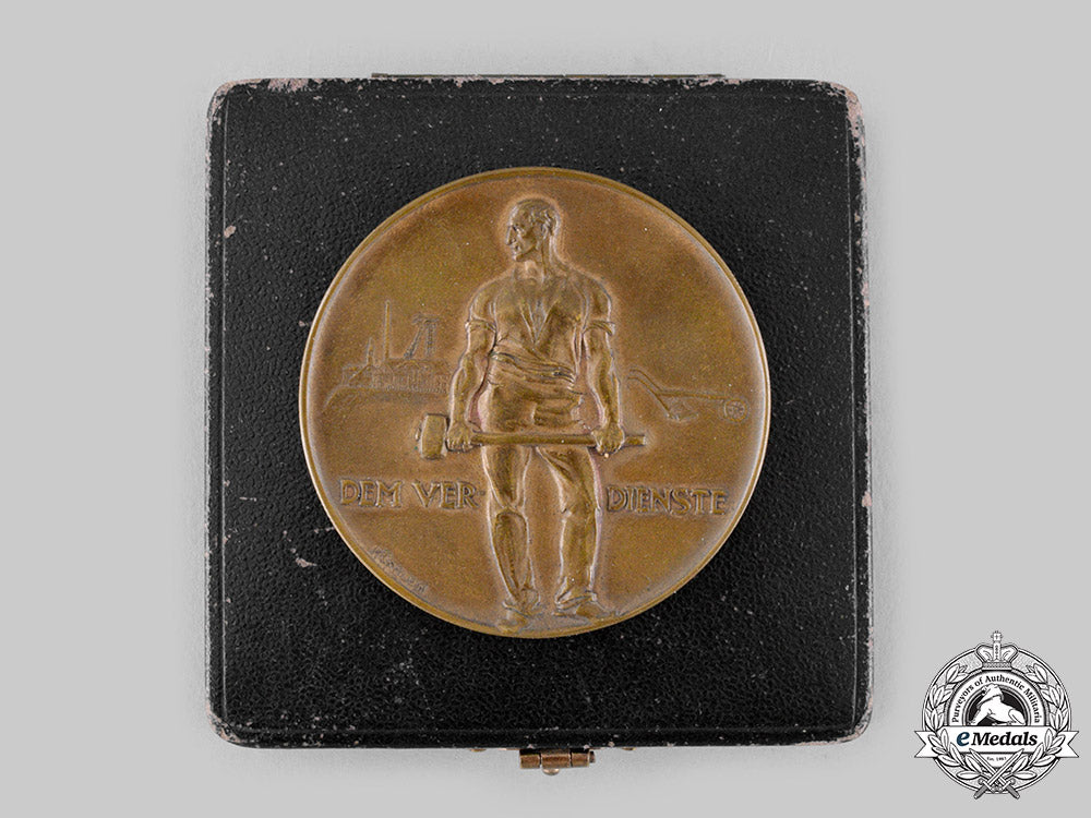 germany,_imperial._a1912_freiberg_ore_mountains_exhibition_medallion,_with_case,_by_friedrich_wilhelm_hörnlein_ci19_4422
