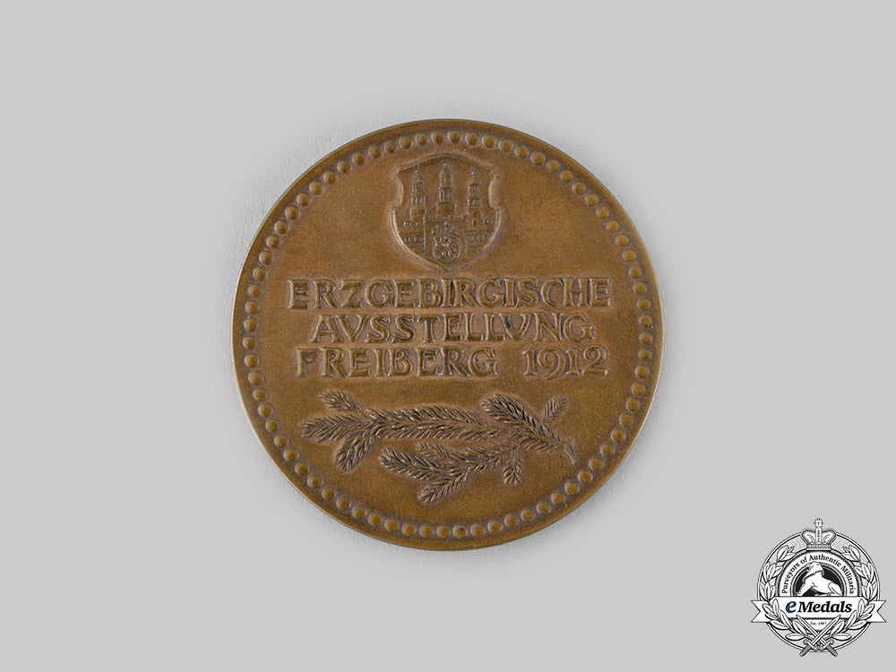 germany,_imperial._a1912_freiberg_ore_mountains_exhibition_medallion,_with_case,_by_friedrich_wilhelm_hörnlein_ci19_4424