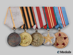 Russia, Soviet Union. A Second War Veteran's Medal Bar