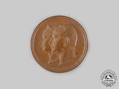 Saxe-Weimar, Grand Duchy. An 1892 Golden Wedding Anniversary Bronze Medallion By Gottfried Bernhard Loos