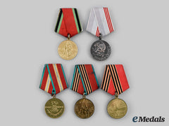 Russia, Soviet Union, Federation. A Lot Of Five Medals