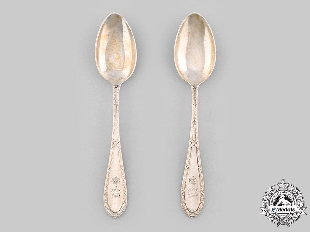 saxe-_weimar-_eisenach,_grand_duchy._a_pair_of_silver_teaspoons_by_m.h._wilkens&_söhne_ci19_5185