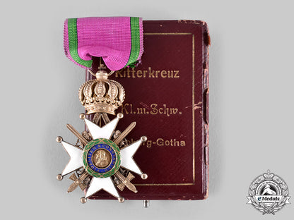 saxe-_coburg_and_gotha,_duchy._a_saxe-_ernestine_house_order,_i_class_knight’s_cross_with_swords,_with_case_by_willi_ganssen_ci19_5632