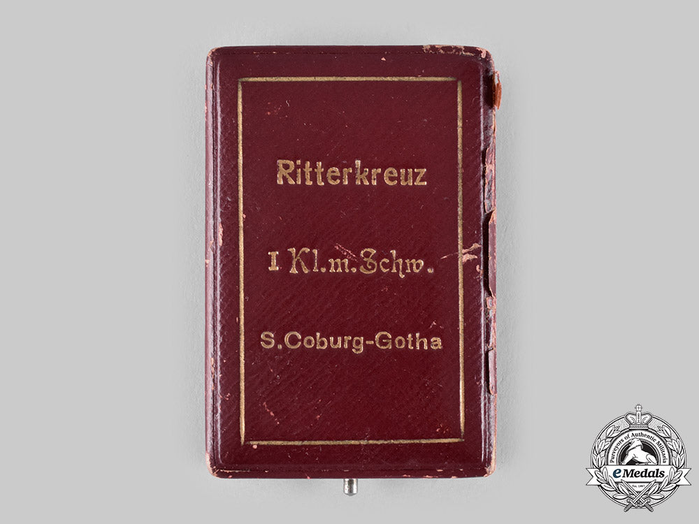 saxe-_coburg_and_gotha,_duchy._a_saxe-_ernestine_house_order,_i_class_knight’s_cross_with_swords,_with_case_by_willi_ganssen_ci19_5637