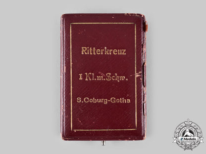 saxe-_coburg_and_gotha,_duchy._a_saxe-_ernestine_house_order,_i_class_knight’s_cross_with_swords,_with_case_by_willi_ganssen_ci19_5637