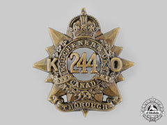 Canada, Cef. A 244Th Infantry Battalion "Kitchener's Own" Cap Badge, C.1915