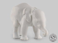 Germany, Ss. A Ss-Allach Standing Elephant Figurine By Theodor Kärner