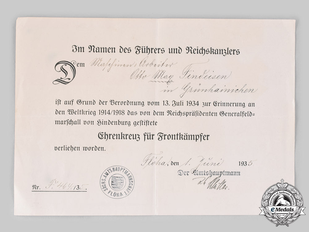 germany,_third_reich._an_honour_cross_of_the_world_war1914/1918,_with_award_document_to_otto_findeisen_ci19_7225