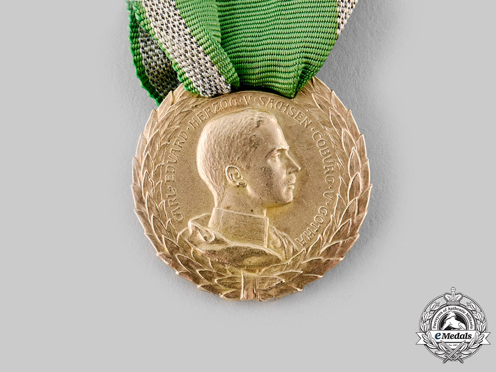 saxe-_coburg_and_gotha,_duchy._a_silver_medal_for_art_and_science_with_laurel_branches,_c.1914_ci19_7682_1_1
