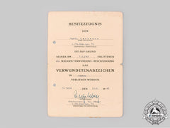 Germany, Wehrmact. A Wound Badge Black Grade Document To Senior Lance Corporal Heinz Lachmann, 1943