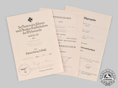 Germany, Heer. A Lot Of Award Documents To Senior Lance Corporal Heinrich Appel (Wia)
