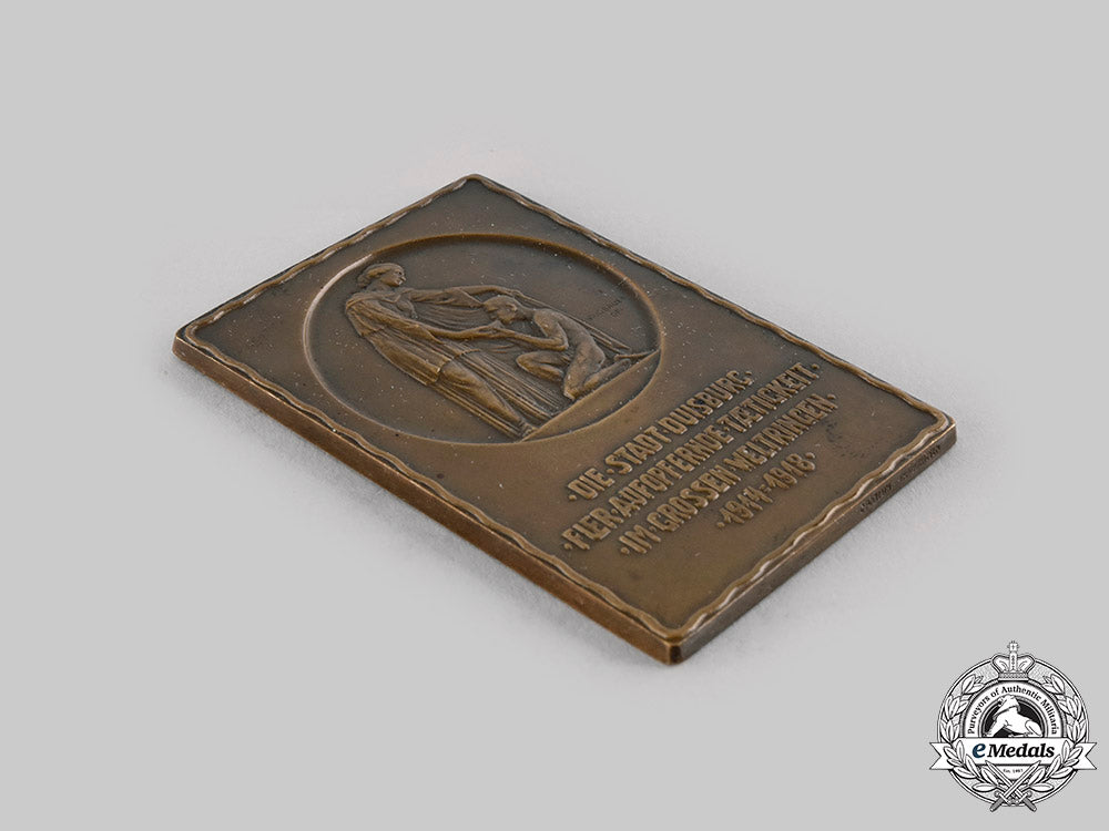germany,_weimar_republic._german_reich_plaque_of_the_city_of_duisburg_for_self-_sacrificing_activity,_c.1920._ci19_8560