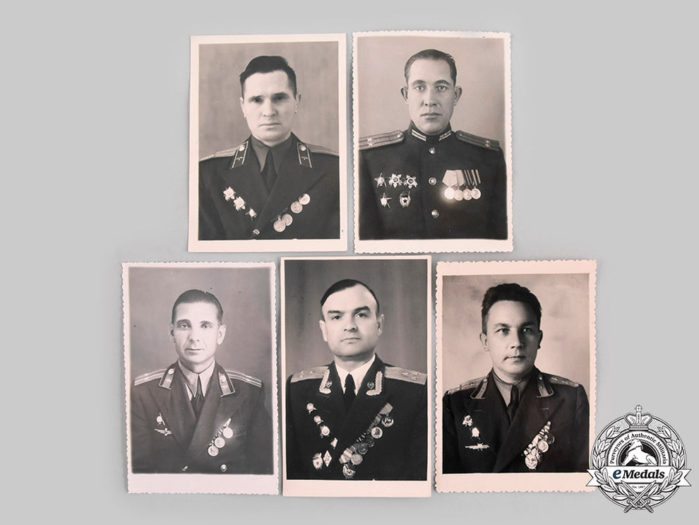 Russia, Soviet Union. Five Soviet Red Army And Air Force Officer Ident ...