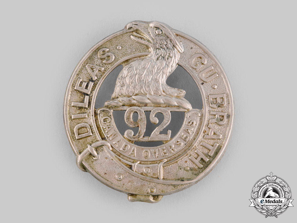 canada,_cef_a92_nd_infantry_battalion"48_th_highlanders"_glengarry_badge,_by_tiptaft,_c.1915_ci19_9340