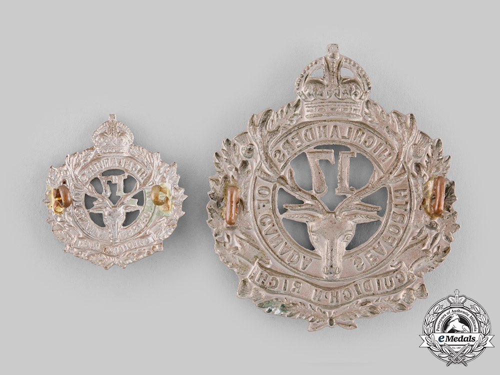 canada,_cef._a17_th_infantry_battalion_glengarry&_collar_badges,_c.1915_ci19_9347