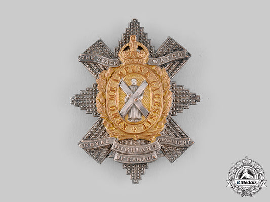 canada,_dominion._a_king's_crown_royal_highland_regiment_of_canada"_the_black_watch"_officer's_cap_badge_ci19_9364