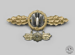 Germany, Luftwaffe. A Bomber Clasp, Gold Grade With Pendant