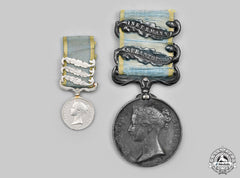 United Kingdom. A Crimea Medal 1854-1856, Fullsize And Miniature