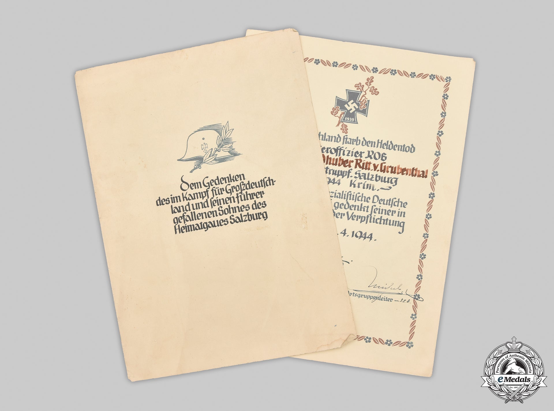 germany,_sa._a_heldentod_document_to_sa-_obertruppführer_gustav_ritter_von_grubenthal,_crimea_kia_cic_2021_223_mnc9633_1
