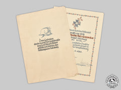 Germany, Sa. A Heldentod Document To Sa-Obertruppführer Gustav Ritter Von Grubenthal, Crimea Kia